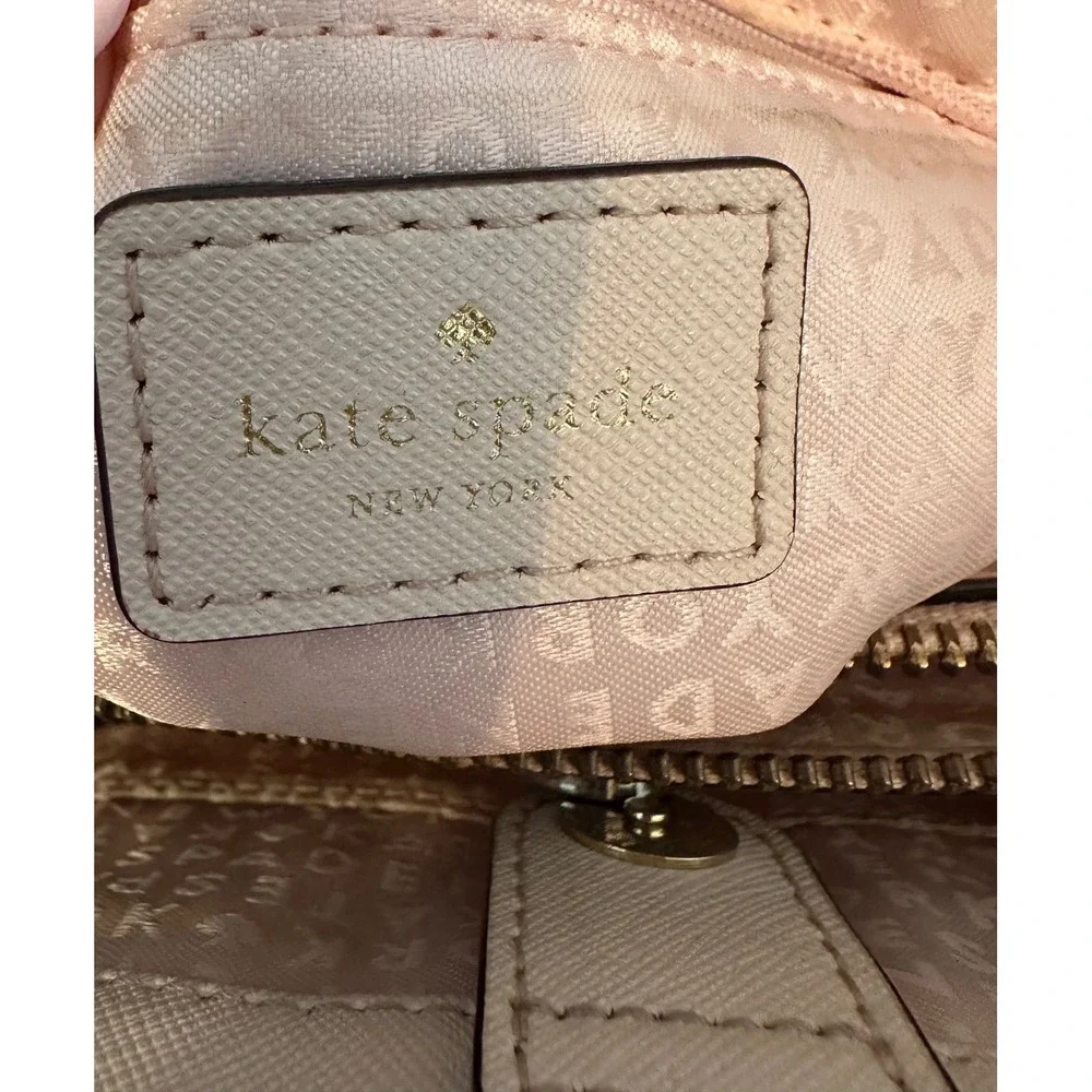 Kate Spade New York Laurel‎ Way Reese Saffiano Leather Satchel Bag Cream Beige